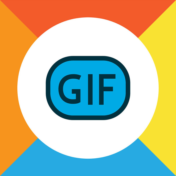 Gif matrica ikon színes vonal szimbólum. Prémium minőségű elszigetelt animációs elem trendi stílusban. - Fotó, kép