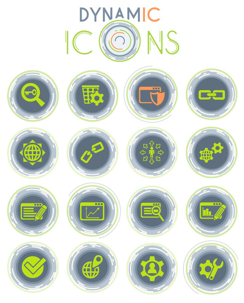 иконки на белом фоне с динамическими линиями анимации для дизайна веб-интерфейса и пользовательского интерфейса
 - Вектор,изображение