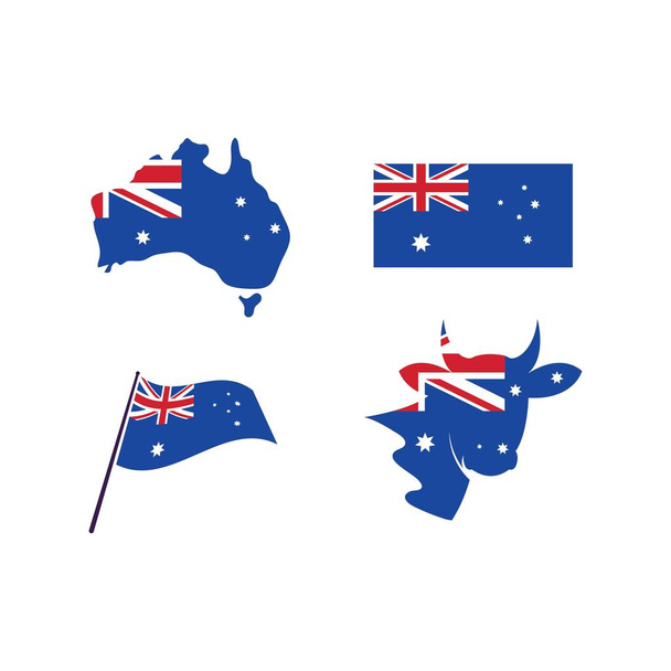 オーストラリアの国旗ベクトルアイコンイラストデザインテンプレート - ベクター画像