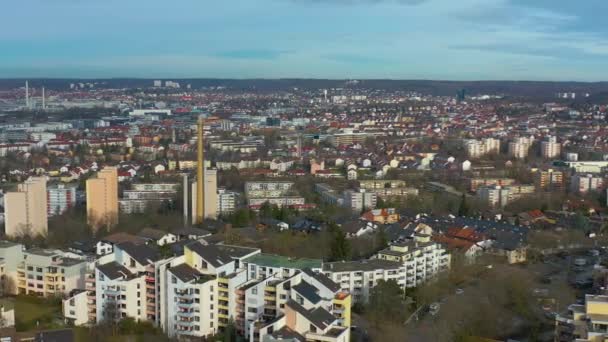 Aerial view of the city Boeblingen in Germany, on a sunny da in autumn. - Filmati, video