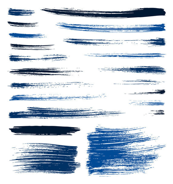 vector blauwe penseelstreken - Vector, afbeelding