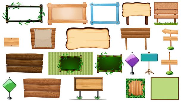 Set di vari tipi di illustrazione banner segno - Vettoriali, immagini