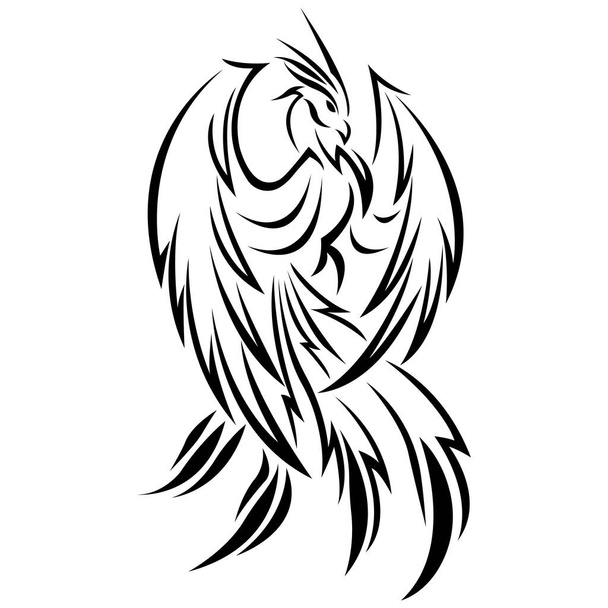vector illustration of fantasy Firebird, phoenix - Vector, Image