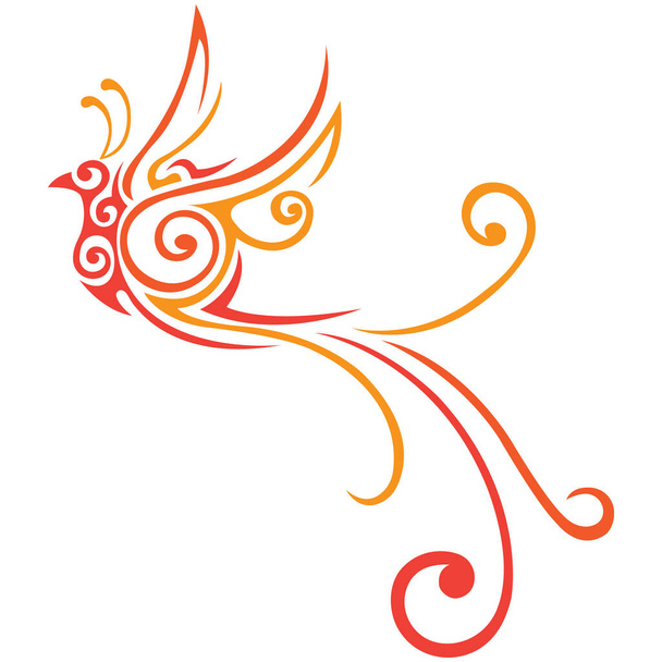 vector illustration of fantasy Firebird, phoenix - Вектор,изображение