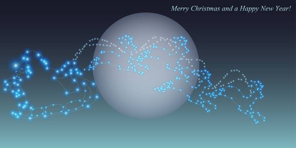 Postkarte mit Weihnachten und Neujahr. Vektorillustration - Vektor, Bild