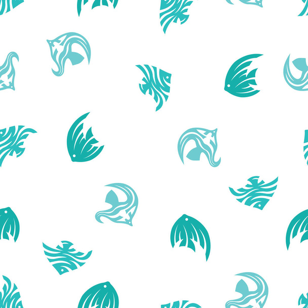 vector Pattern background with fish - ベクター画像