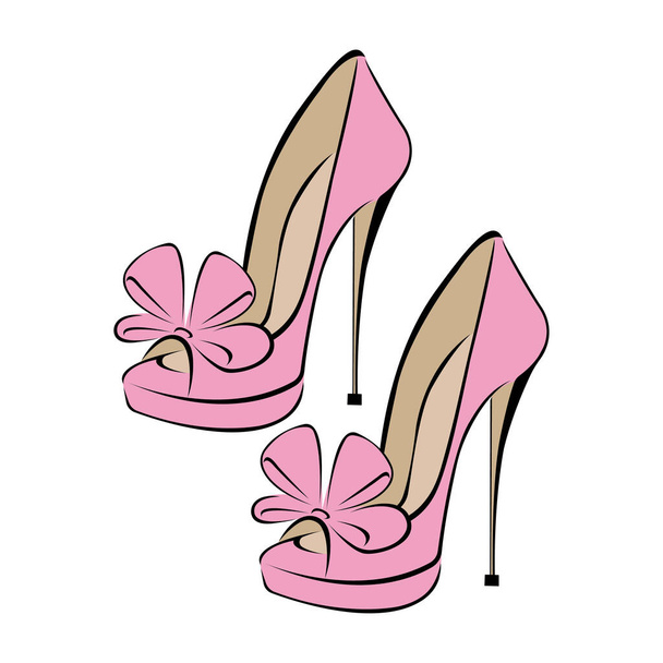 vector illustratie van vrouwelijke schoenen hakken - Vector, afbeelding