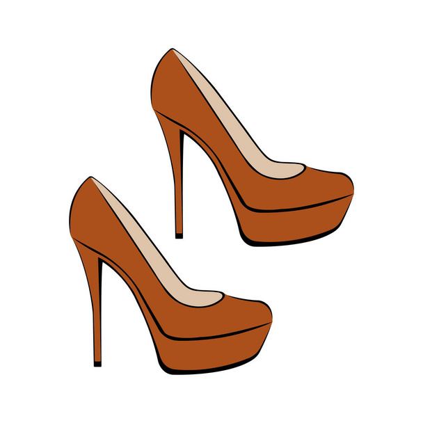 illustrazione vettoriale di scarpe femminili tacchi - Vettoriali, immagini