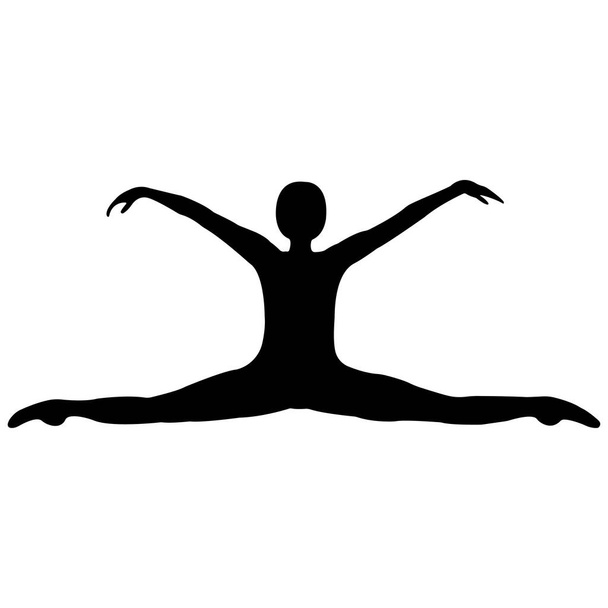 vectorillustratie van zwart menselijk silhouet, sportieve pose - Vector, afbeelding