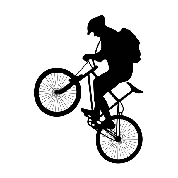 vector illustratie van fiets silhouet op witte achtergrond - Vector, afbeelding