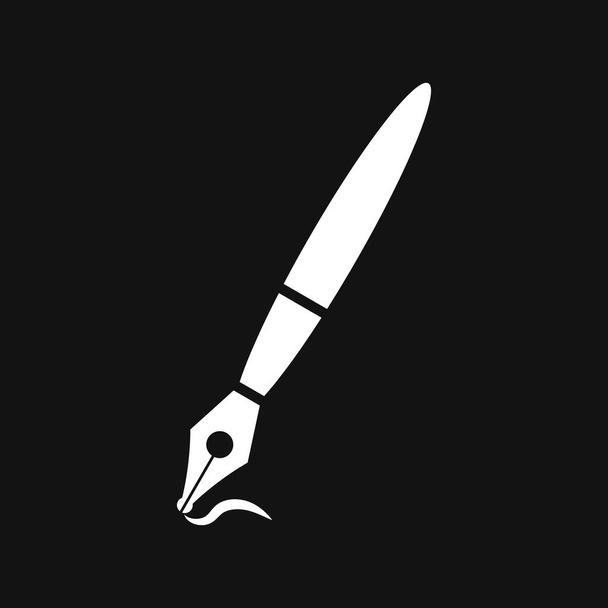 Fountain pen for school icon. Business symbol. Cector stock illustration. EPS 10 - Vector, Image