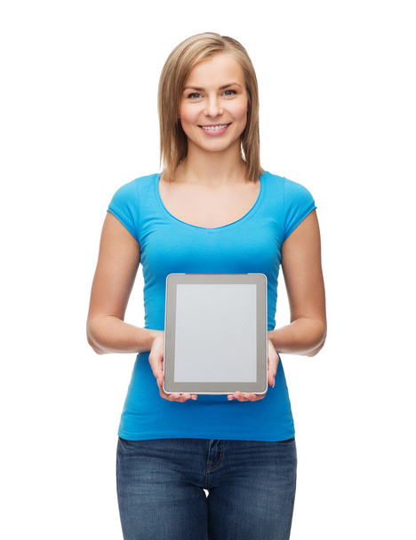 Smiling girl with tablet pc computer - Φωτογραφία, εικόνα
