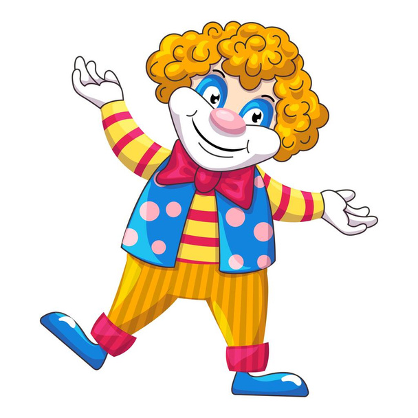 Comedian clown icon, cartoon style - Vector, Image
