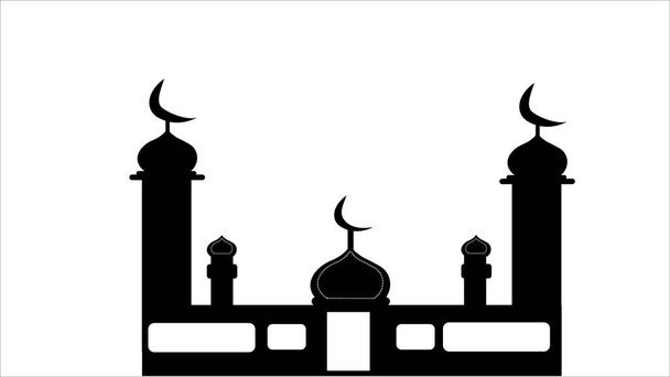 illustration en silhouette du bâtiment de la mosquée - Vecteur, image