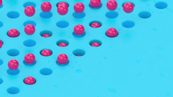 Motion design tło sztuki. Lewitujące różowe kule pętli animacji. Artykuł Vj - Materiał filmowy, wideo