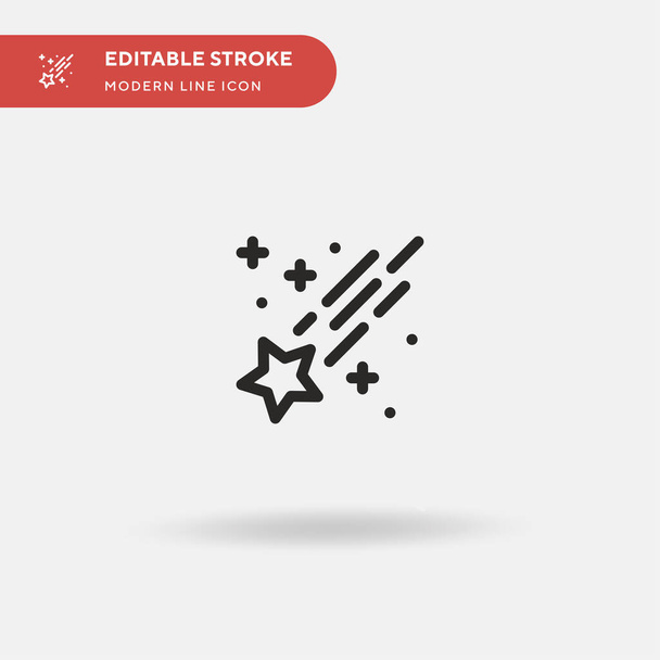 Shooting Star Simple vector icon. Illustration symbol design template for web mobile UI element. Perfect color modern pictogram on editable stroke. Shooting Star icons for your business project - Vector, Image