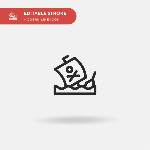 Shipwreck Simple vector icon. Illustration symbol design template for web mobile UI element. Perfect color modern pictogram on editable stroke. Shipwreck icons for your business project - Vector, Image