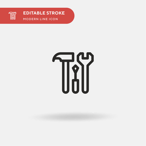Tools Simple vector icon. Illustration symbol design template for web mobile UI element. Perfect color modern pictogram on editable stroke. Tools icons for your business project - Vector, Image