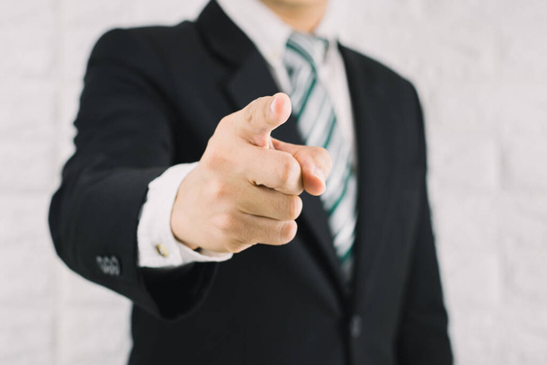 Business man pointing finger of command concept  - Photo, Image