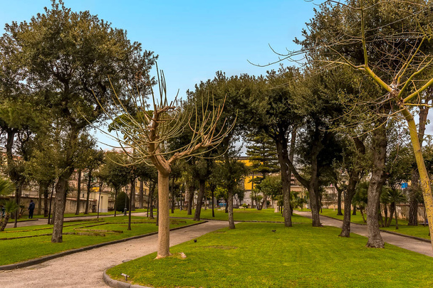 A park area beside the ancient Roman settlement of Herculaneum, Italy - Фото, изображение