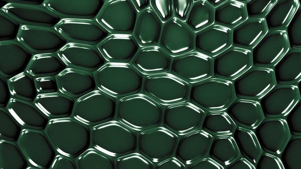 Green geometric background with relief. 3d rendering, 3d illustration. - Foto, Bild