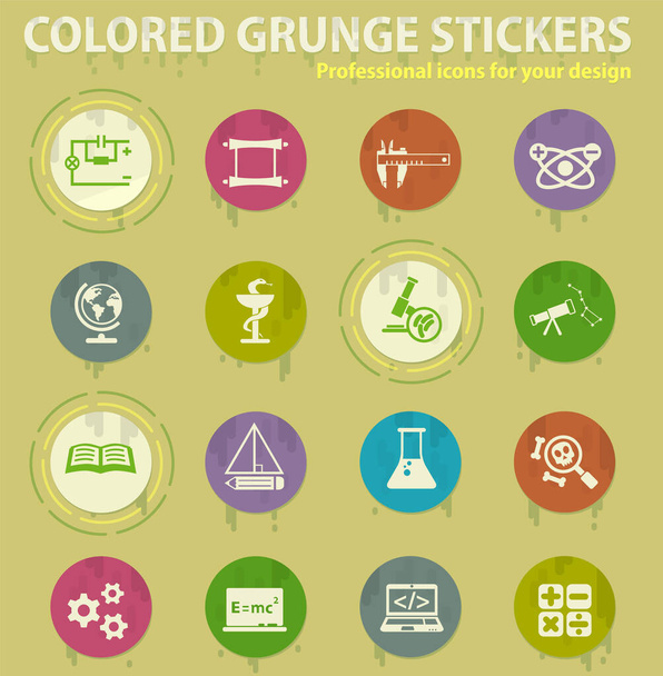 Tiede värillinen grunge kuvakkeet hikoilu liimaa suunnitteluun web ja mobiilisovelluksiin - Vektori, kuva