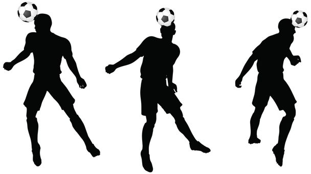 futbol oyuncuları siluetleri baş pozlar pozisyon strike - Vektör, Görsel