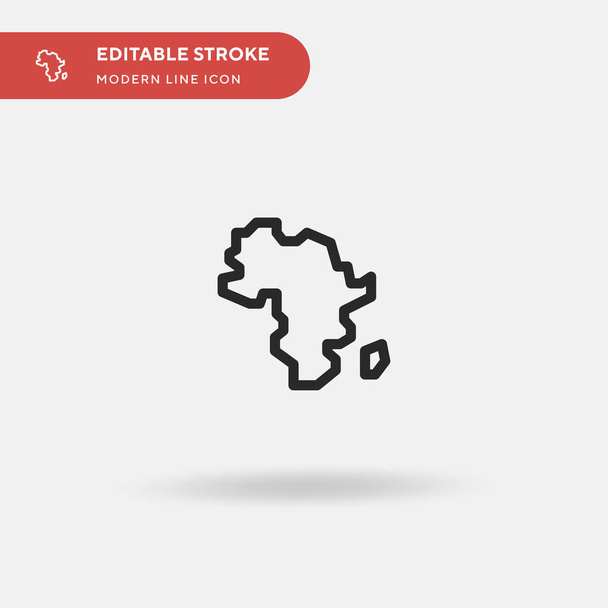 Afrika Einfaches Vektor-Symbol. Illustration Symbol-Design-Vorlage für Web-Mobile UI-Element. Perfektes modernes Farbpiktogramm auf editierbarem Strich. Afrika-Ikonen für Ihr Geschäftsprojekt - Vektor, Bild