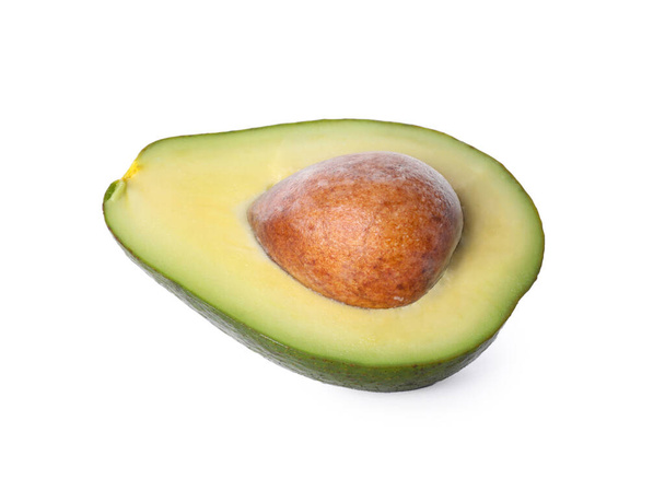 Half of ripe avocado isolated on white - Foto, afbeelding