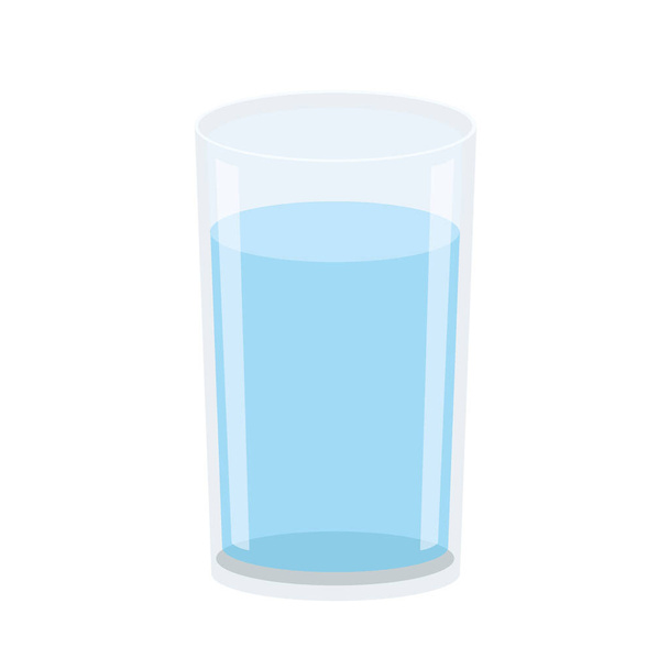 acqua nel bicchiere isolato su sfondo bianco illustrazione vettore   - Foto, immagini