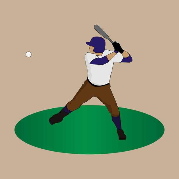 baseballový hráč, jednoduchá vektorová ilustrace    - Vektor, obrázek