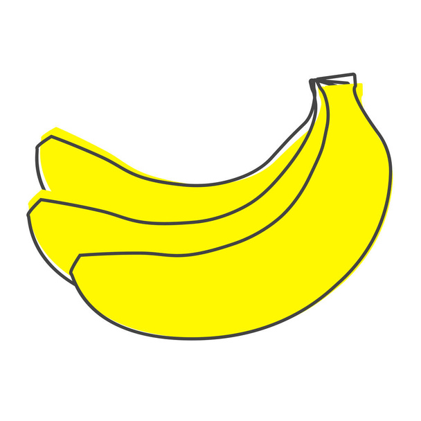 Vector banana icon cartoon style on white isolated background. Layers grouped for easy editing illustration. For your design. - Διάνυσμα, εικόνα