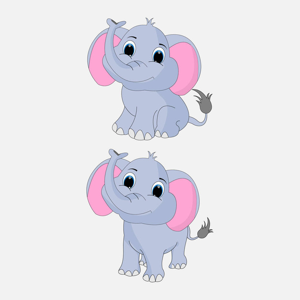 éléphants mignons, illustration vectorielle simple    - Vecteur, image