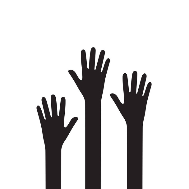 手を上げるアイコンフラットベクトルデザインイラスト - ベクター画像