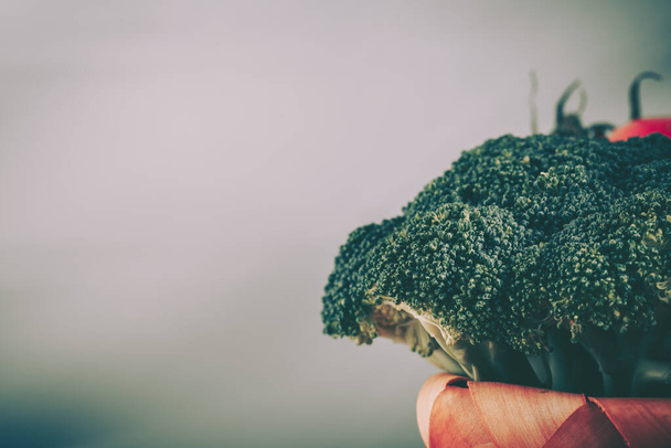 Fresh Broccoli Closeup; Food Background - Photo, Image