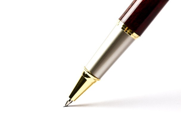 Кулькова ручка написання на білому - Фото, зображення