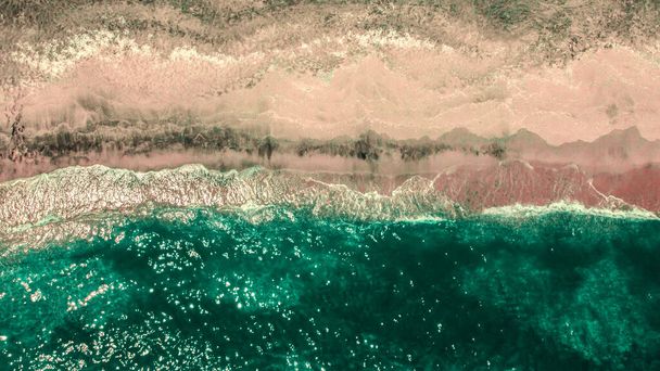 Summer scenes sea and beach shot from the air - Foto, imagen