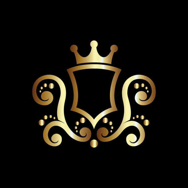 luxus királyi pajzs vektor, jó címer és lovag emblémák vagy címeres pajzs címer - Vektor, kép