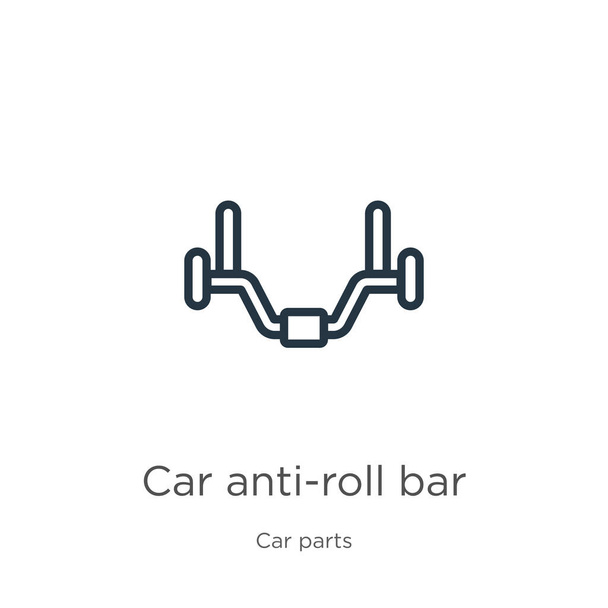 Autó anti-roll bar ikon. Vékony lineáris autó anti-roll bar vázlat ikon elszigetelt fehér háttér autóalkatrészek gyűjtemény. Vonalvektor jel, a web és mobil szimbóluma - Vektor, kép