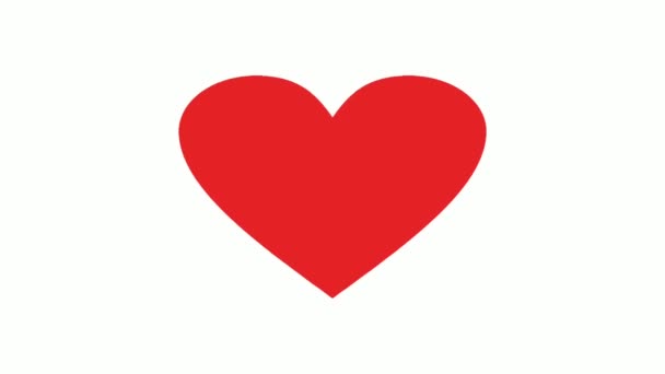 Ikona kształtu serca. Czerwony symbol miłości. - Materiał filmowy, wideo