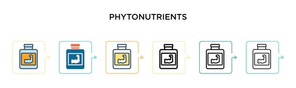 Phytonutrients vector icon in 6 different modern styles. Black, two colored phytonutrients icons designed in filled, outline, line and stroke style. Vector illustration can be used for web, mobile, ui - Vector, Image