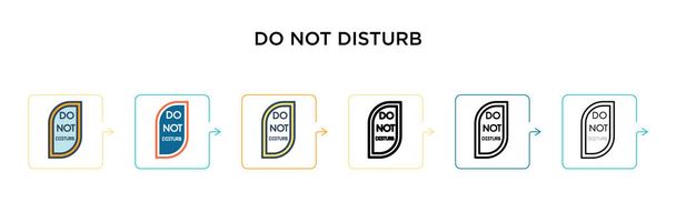 Do not disturb vector icon in 6 different modern styles. Black, two colored do not disturb icons designed in filled, outline, line and stroke style. Vector illustration can be used for web, mobile, ui - Vector, Image