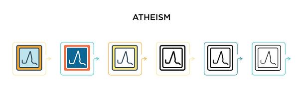 Atheism vector icon in 6 different modern styles. Black, two colored atheism icons designed in filled, outline, line and stroke style. Vector illustration can be used for web, mobile, ui - Vector, Image