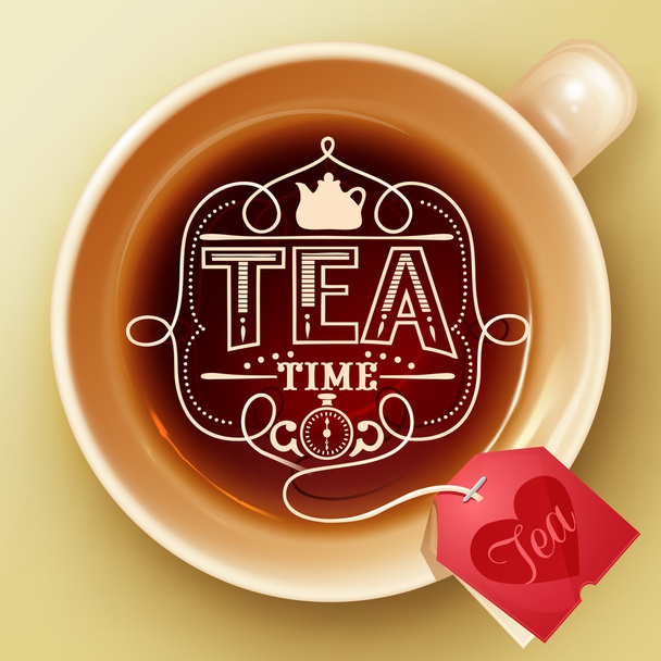 Tea time design template - Διάνυσμα, εικόνα