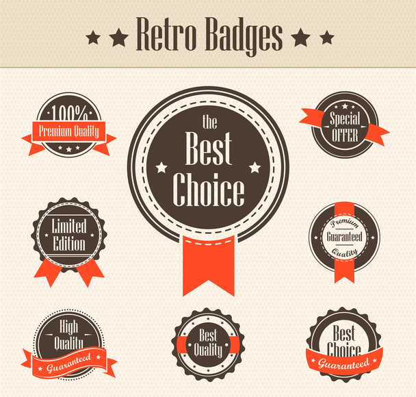 Retro badges. - Vetor, Imagem