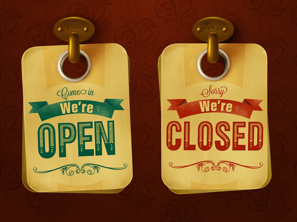 Open and closed signs. - Vector, afbeelding