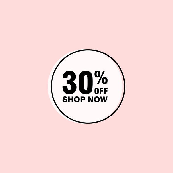 30 discount, Sales Vector badges for Labels, , Stickers, Banners, Tags, Web Stickers, New offer. Discount origami sign banner - Вектор,изображение
