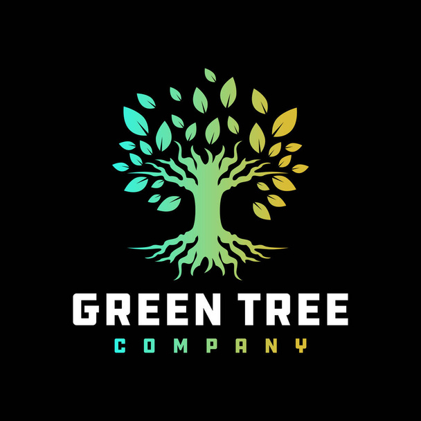 tree root logo design your company - Vector, Image