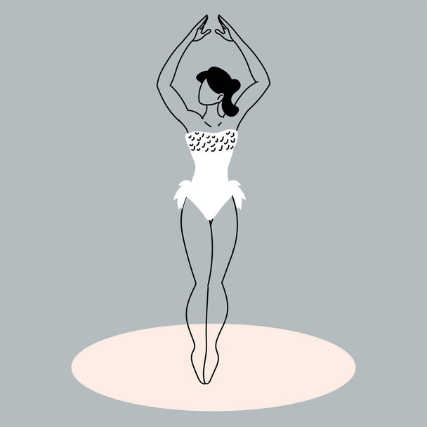 bailarina, bailarina de ballet bailando en los dedos de los pies
 - Vector, Imagen