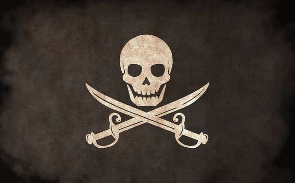 Brudne piraci flaga ilustracja / czaszka i kości - Zdjęcie, obraz